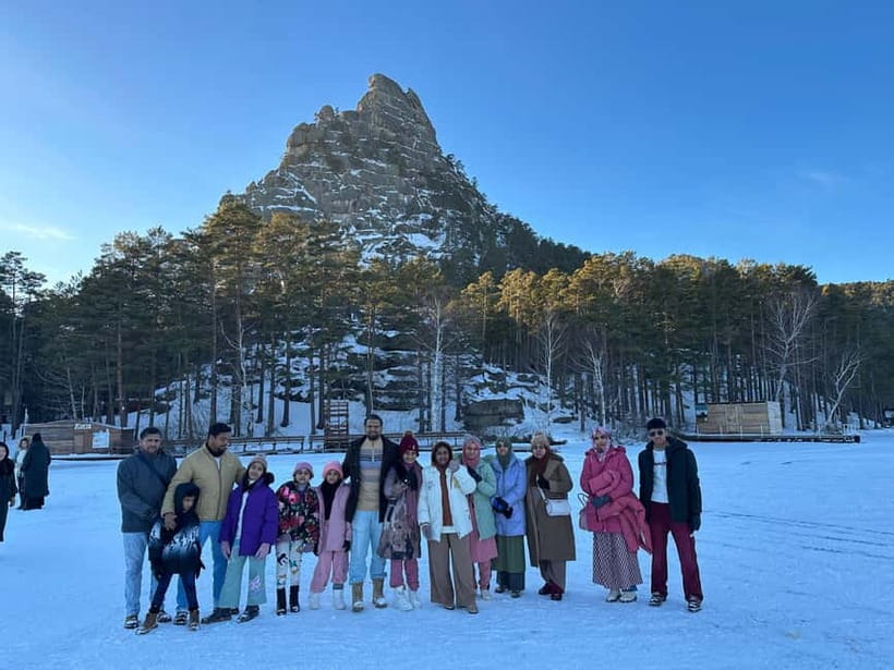 Astana: Burabay National Park Tour with Lunch and Pickup - Blue Bay, boat views, and Zhumbaktas rock