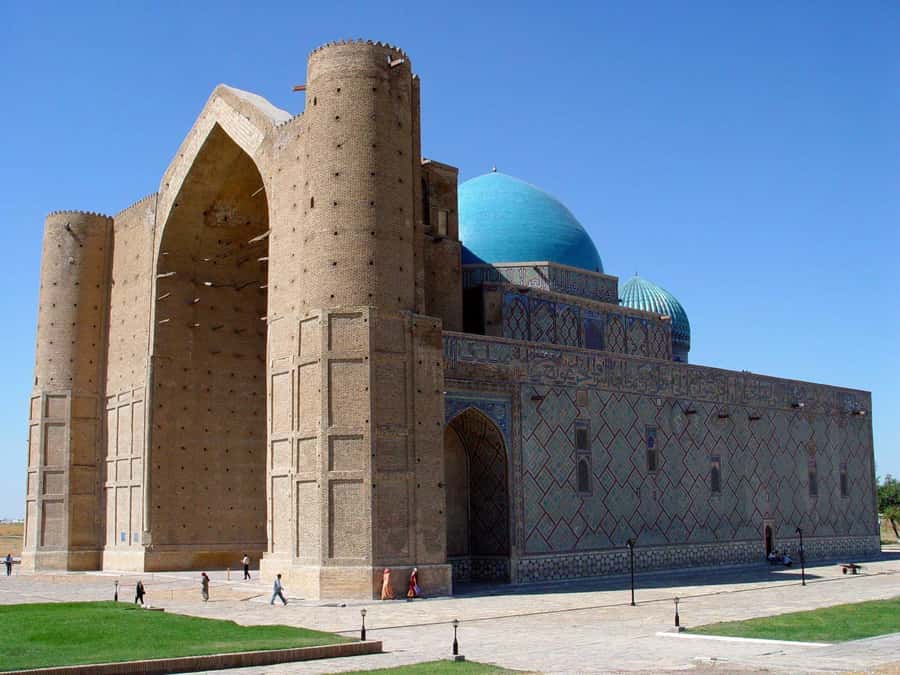 Turkestan Gloriously Isolated - Day Tour from Tashkent - Entering the Yassawi Complex in Turkestan